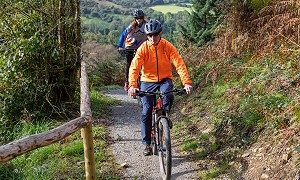 Two people on mountain bikes on the Slieve Bloom Mountain Biking Trails